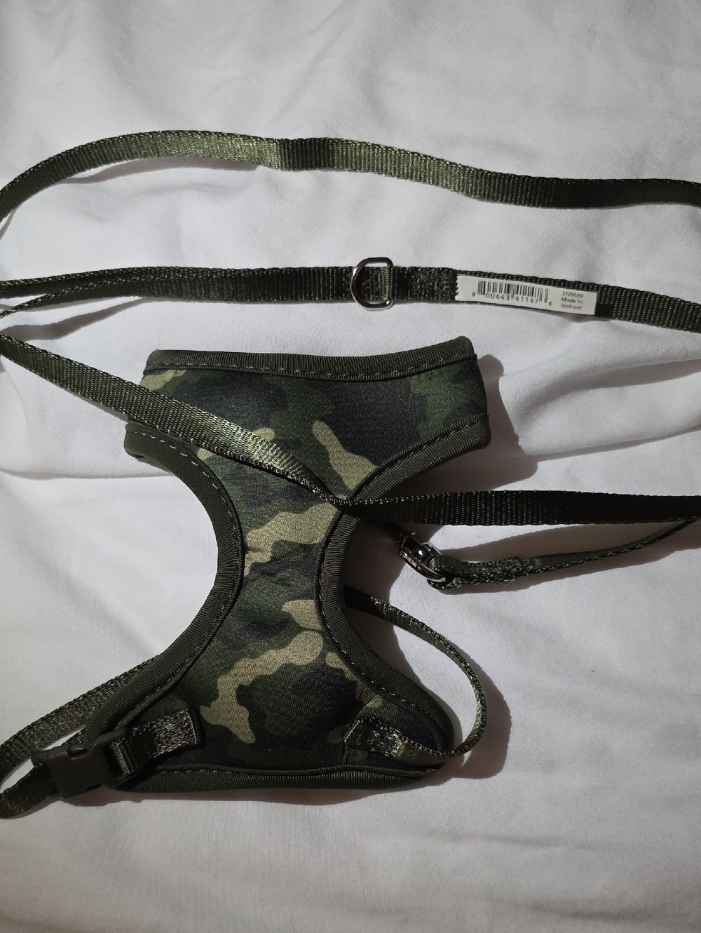 Bond & Co Olive Camo Green Cat Harness and Leash Set Neck Size 8-12 Inch